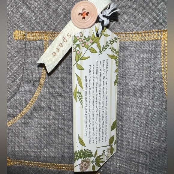 &Matilda Jane Overalls with textured grey look and orange thread - Picture 5 of 8